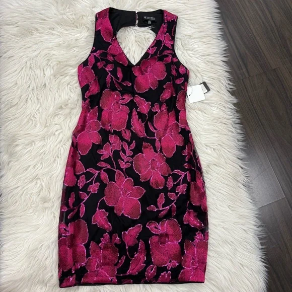 Guess Black and Pink Floral Dress - Picture 3 of 9